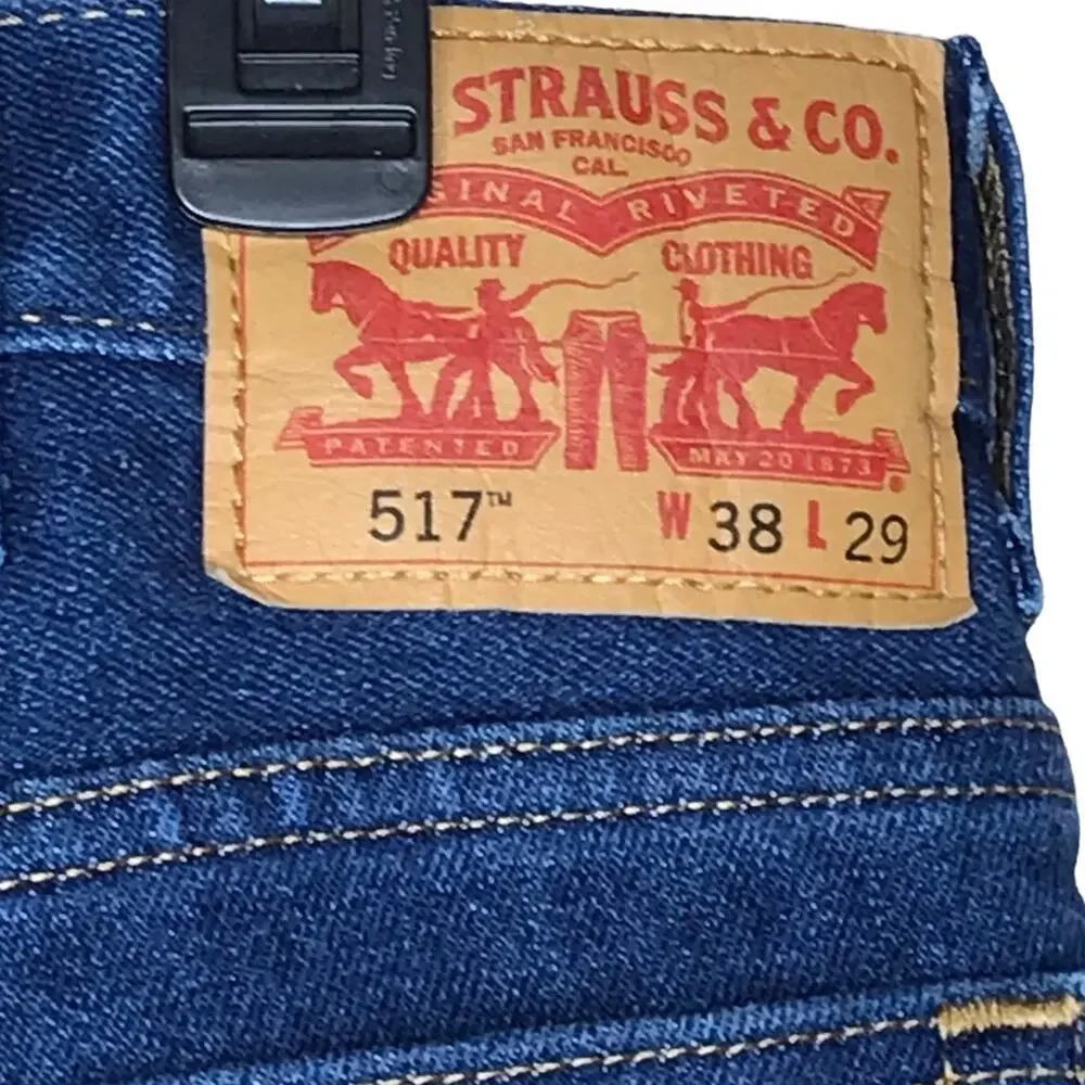 Levi’s 517 38X29 Dark Wash Bootcut Cotton/Polyester Blend Denim Jeans
